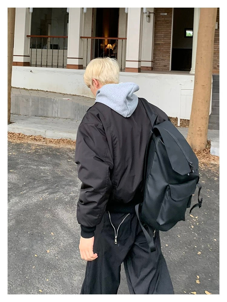 Men’s Short Padded Bomber Jacket – American Retro Street Winter Coat T0054