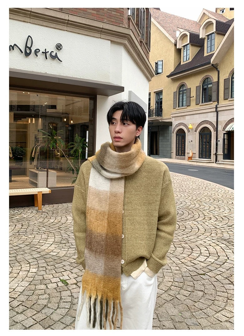 Men’s Japanese Vintage Layered Button Knit Sweater – Retro Street Casual Pullover S0044