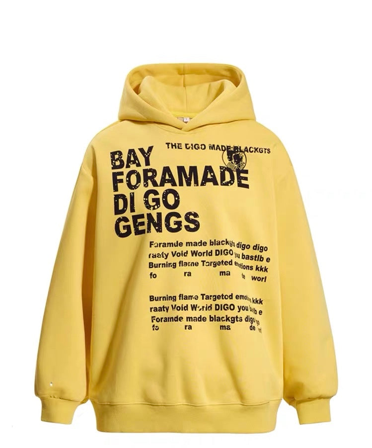 Men’s Vintage Minimalist Hoodie – American Retro Streetwear Pullover with Unique Design S0053