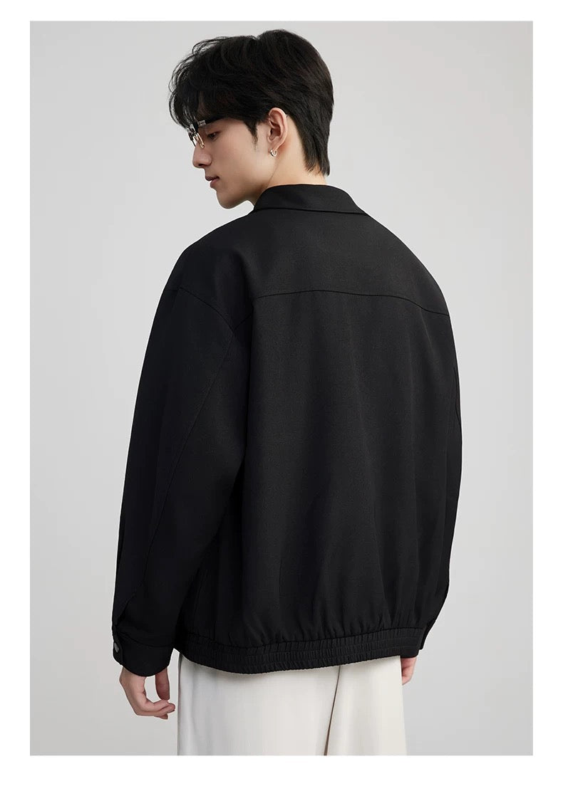 Men’s American Business Collar Jacket – Modern Retro Minimal Street Outerwear T0063