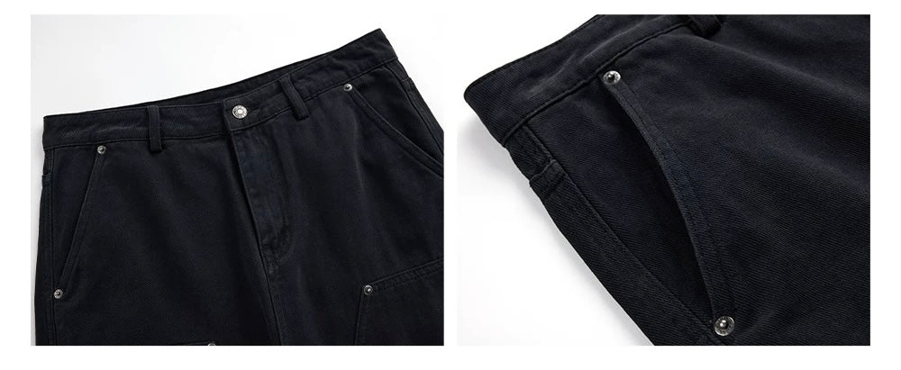 Men’s Vintage American Wide-Leg Denim Jeans B0014