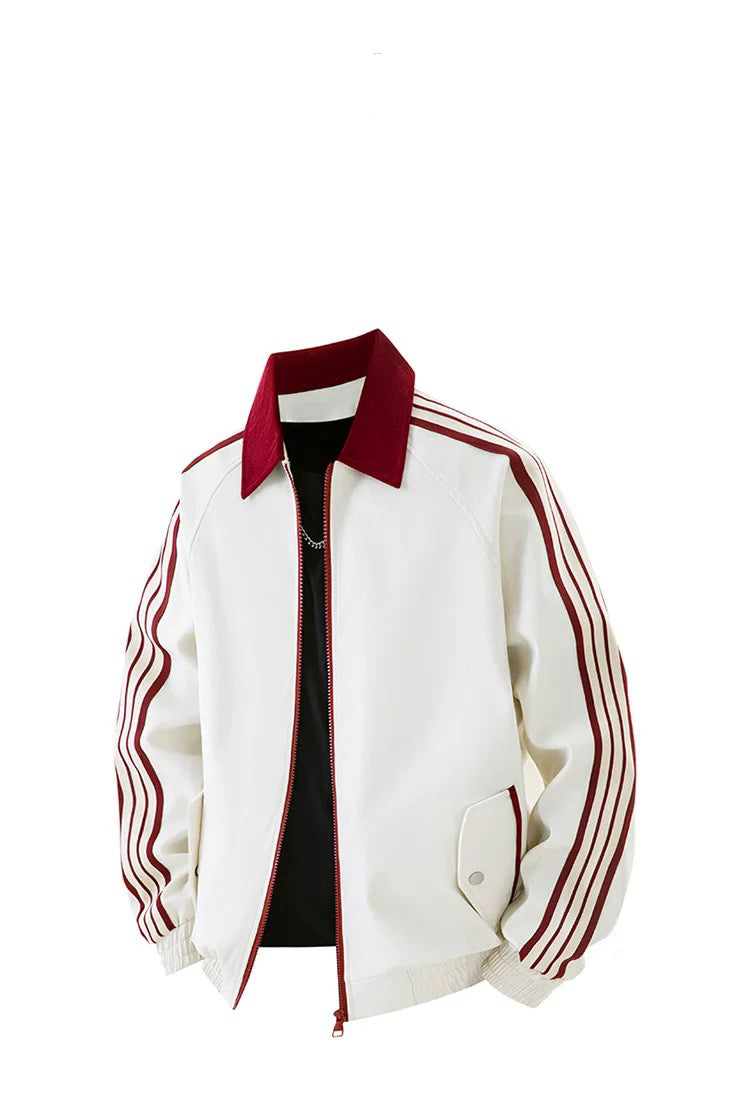 Chaqueta unisex vintage a rayas – Ropa de calle retro americana T0082