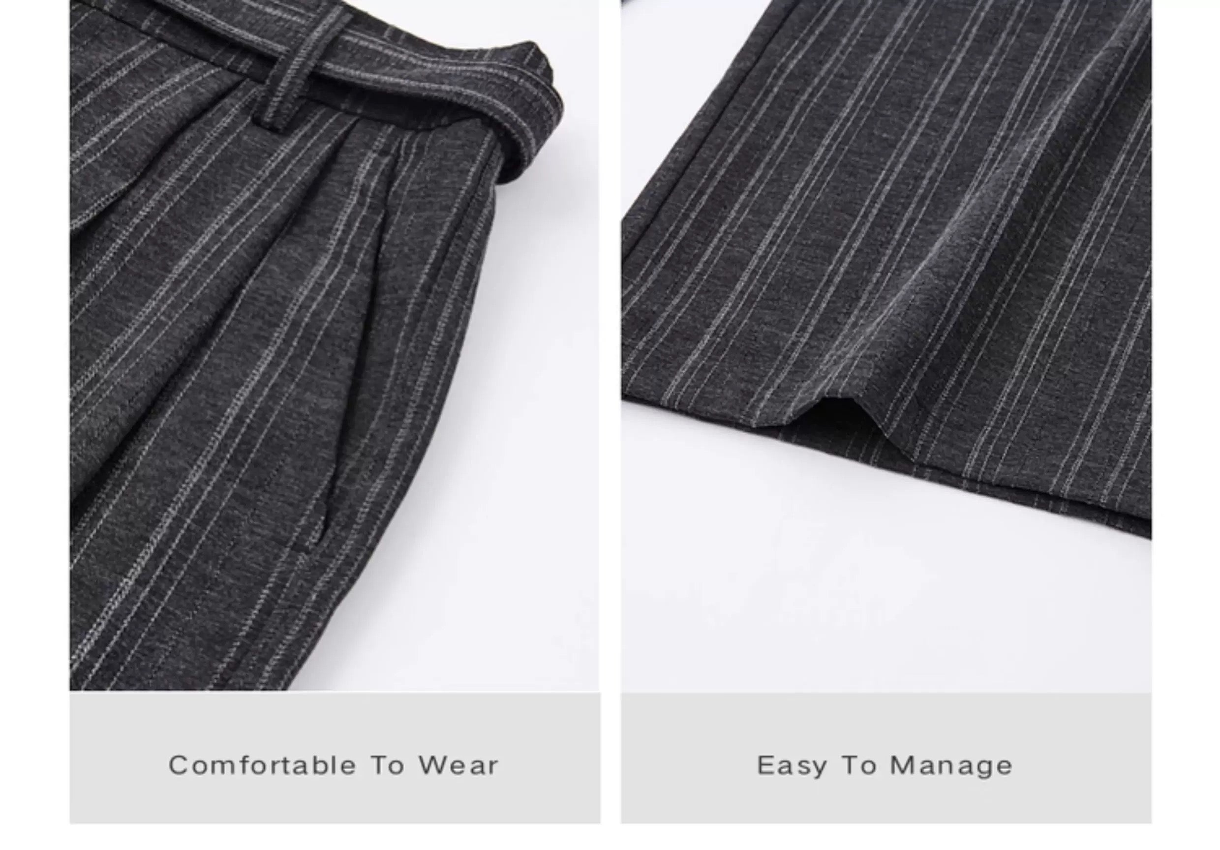 Autumn Korean-Style Striped Lazy-Fit: Men's Wide-Leg Casual Long Trousers T0042