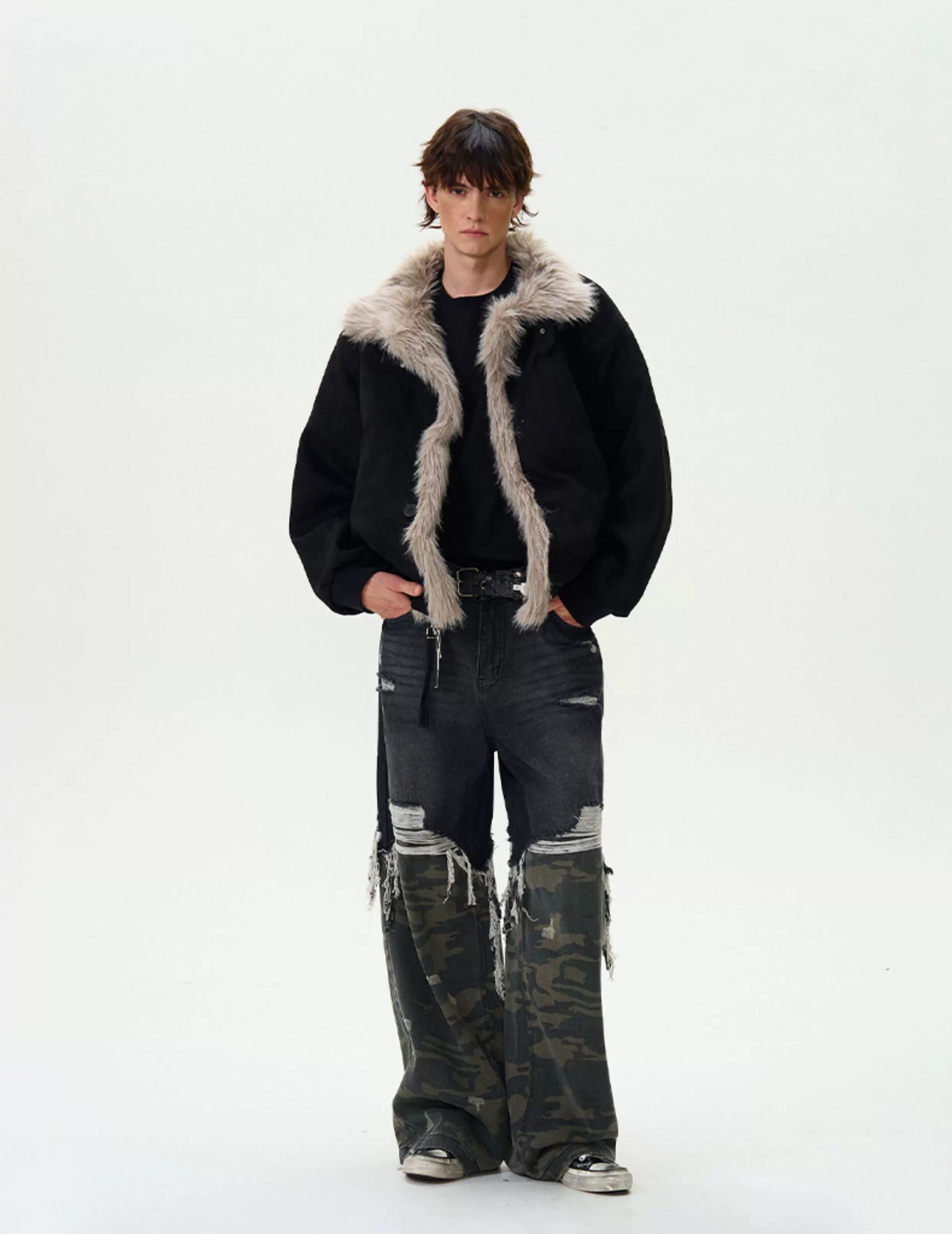 Men’s Vintage Washed Thick Padded Jacket – American Retro Winter Street Coat T0150