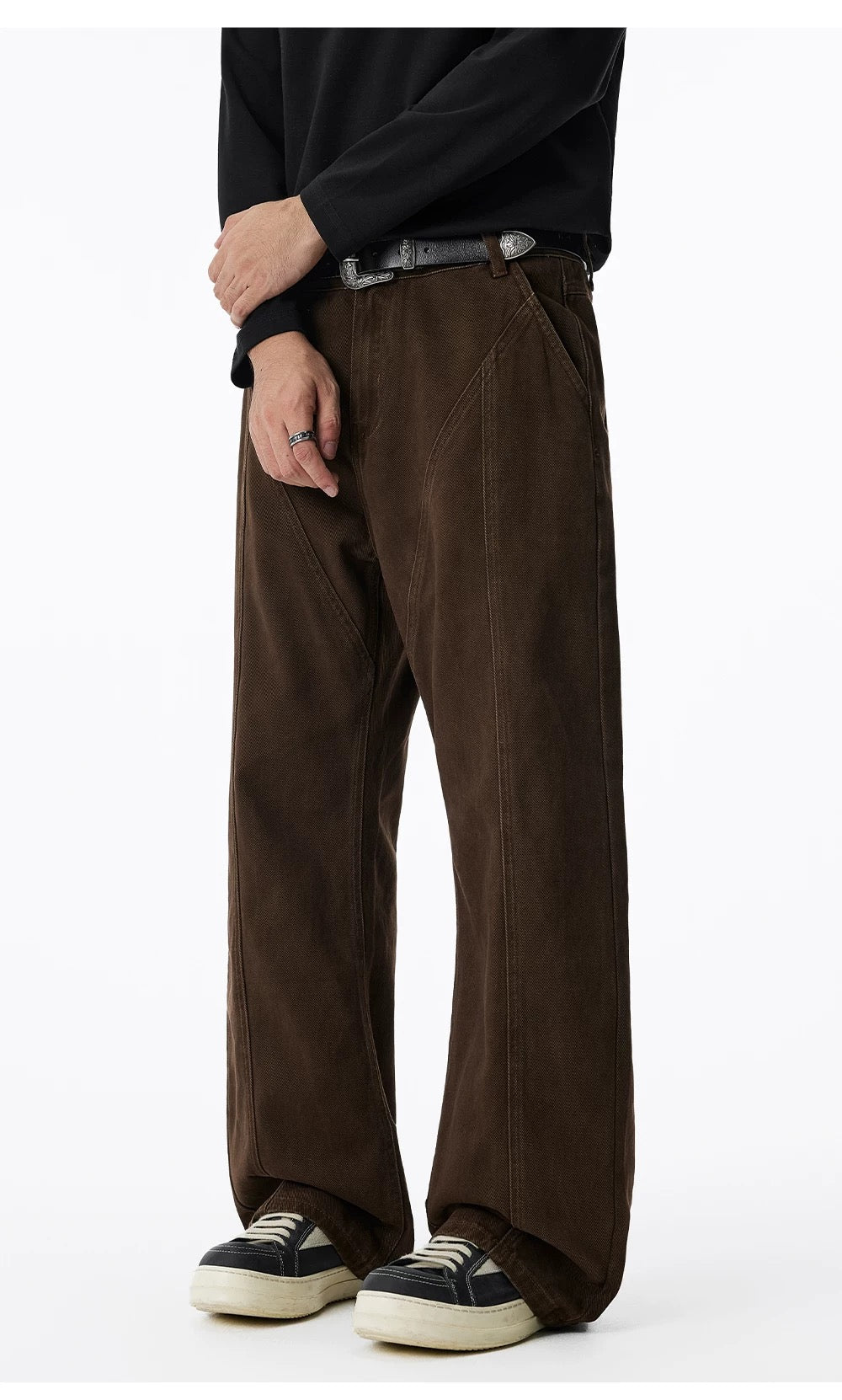 Men’s Vintage American Wide-Leg Denim Jeans B0012