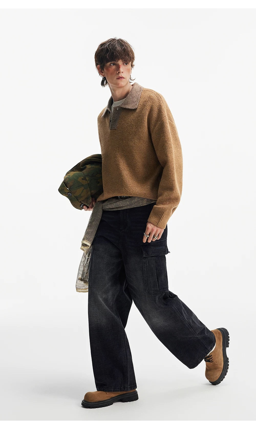 Men’s American Streetwear Loose Knit Sweater S0006