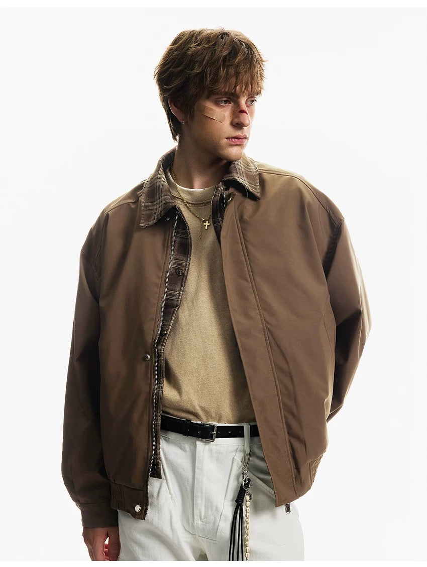 Men’s Retro American Plaid Lapel Jacket T0253