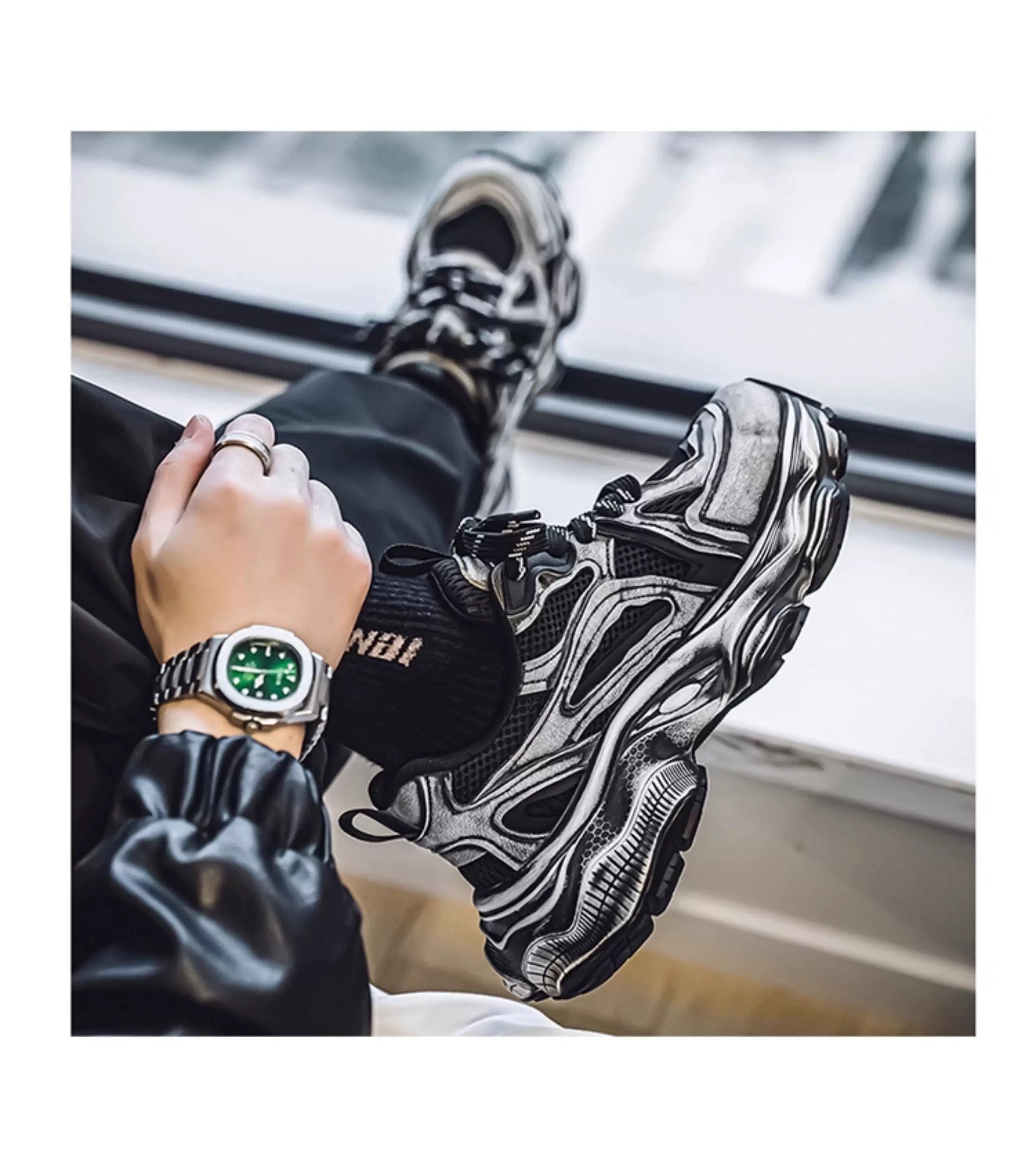 Zapatillas deportivas retro gruesas para hombre, zapatos casuales de moda para papá, zapatillas para correr de suela suave y modernas S0015