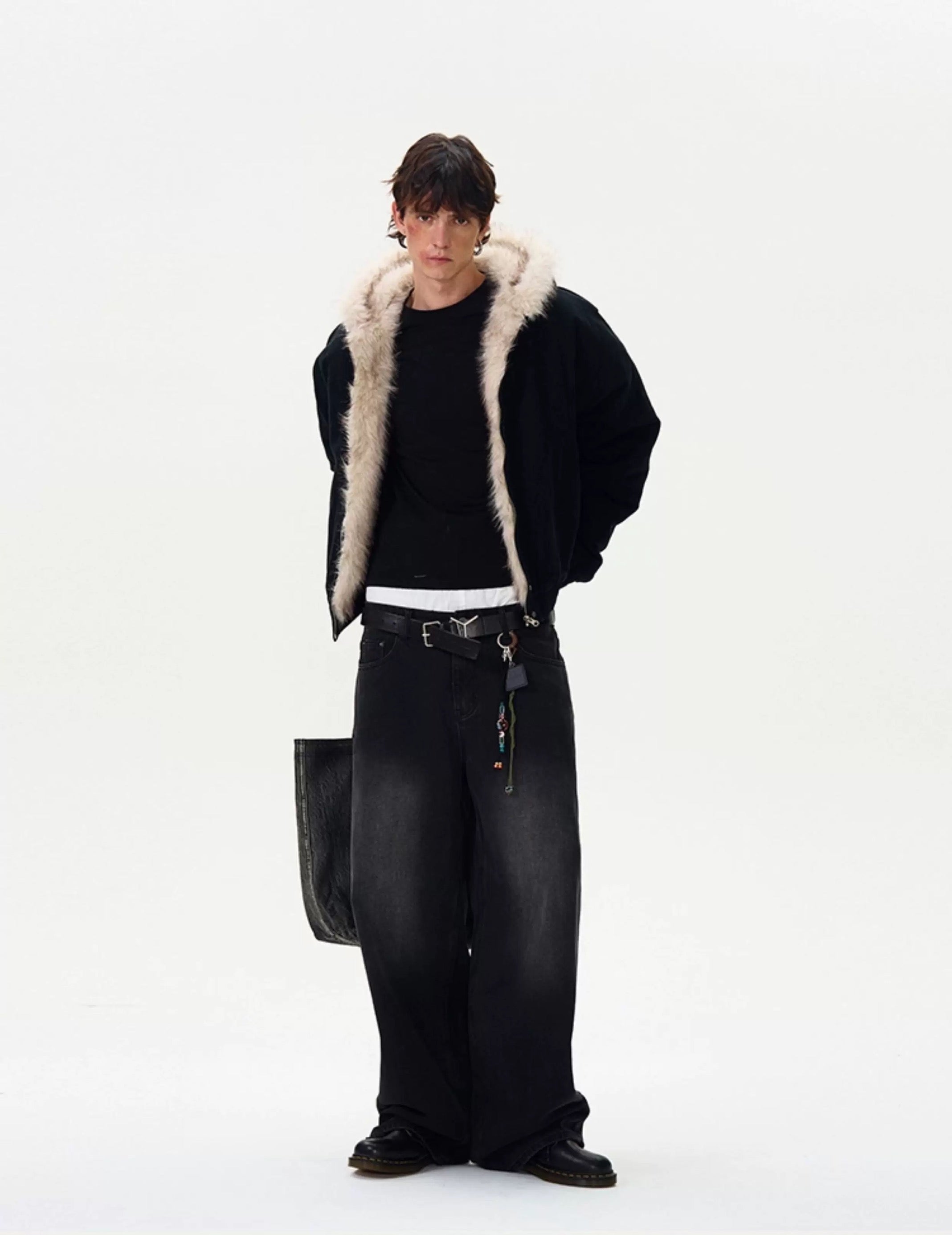 American Vintage Deconstructed Fleece-Lined Jacket – Retro Streetwear Outerwear T0227