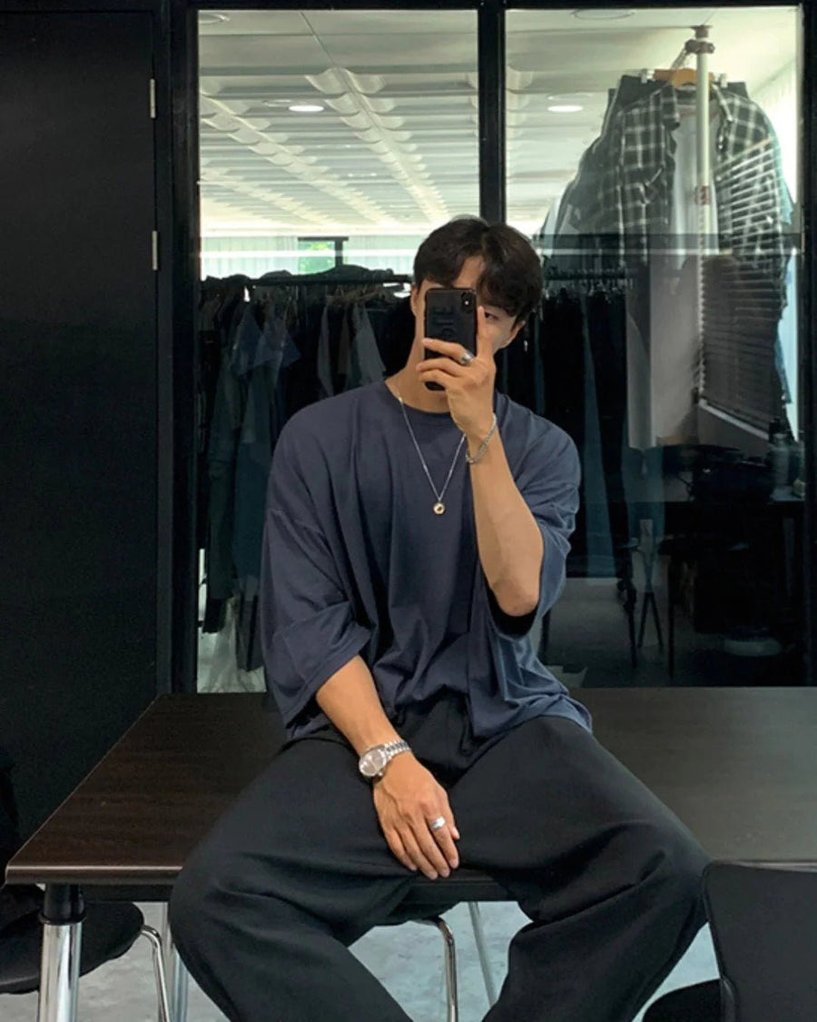 [MRCYC] COTTON LOOSE ROUND NECK HALF-SLEEVED T-SHIRT J0092