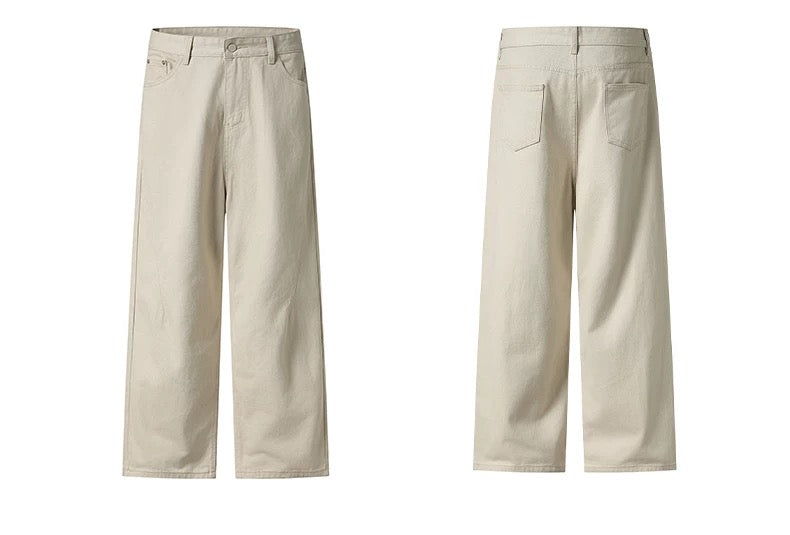 Men’s Loose Straight Wide-Leg Pants – American Minimalist Streetwear Trousers B0082