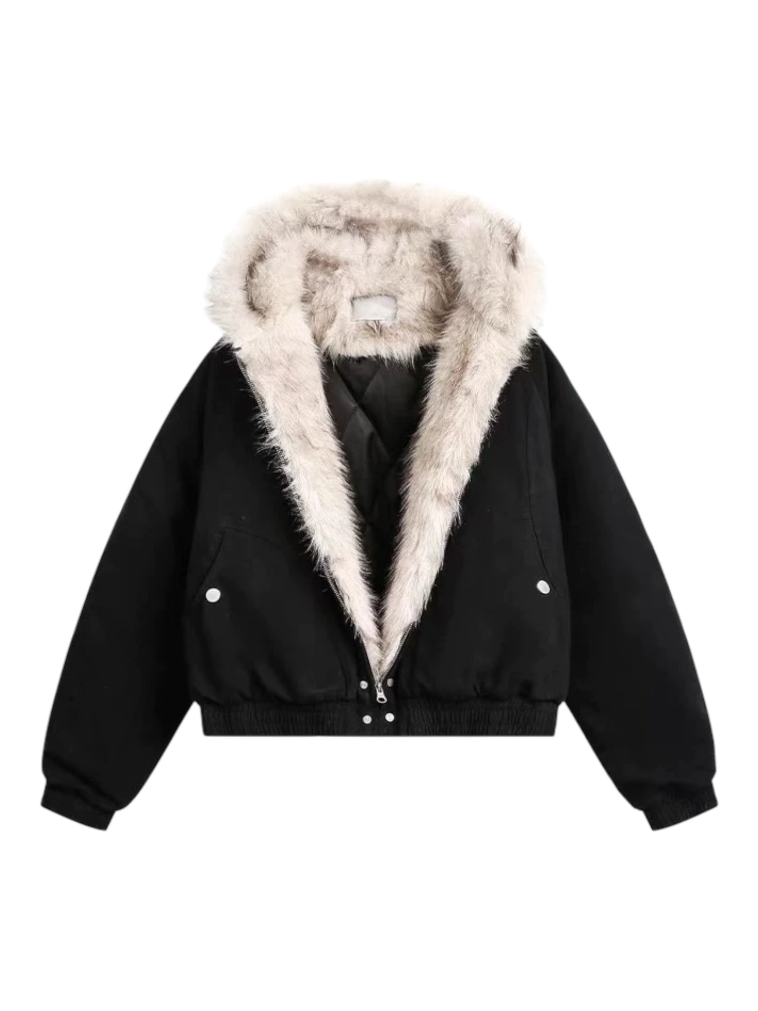 [Korean Girl] FUR LINED PUFFER BOMBER JACKET T0171