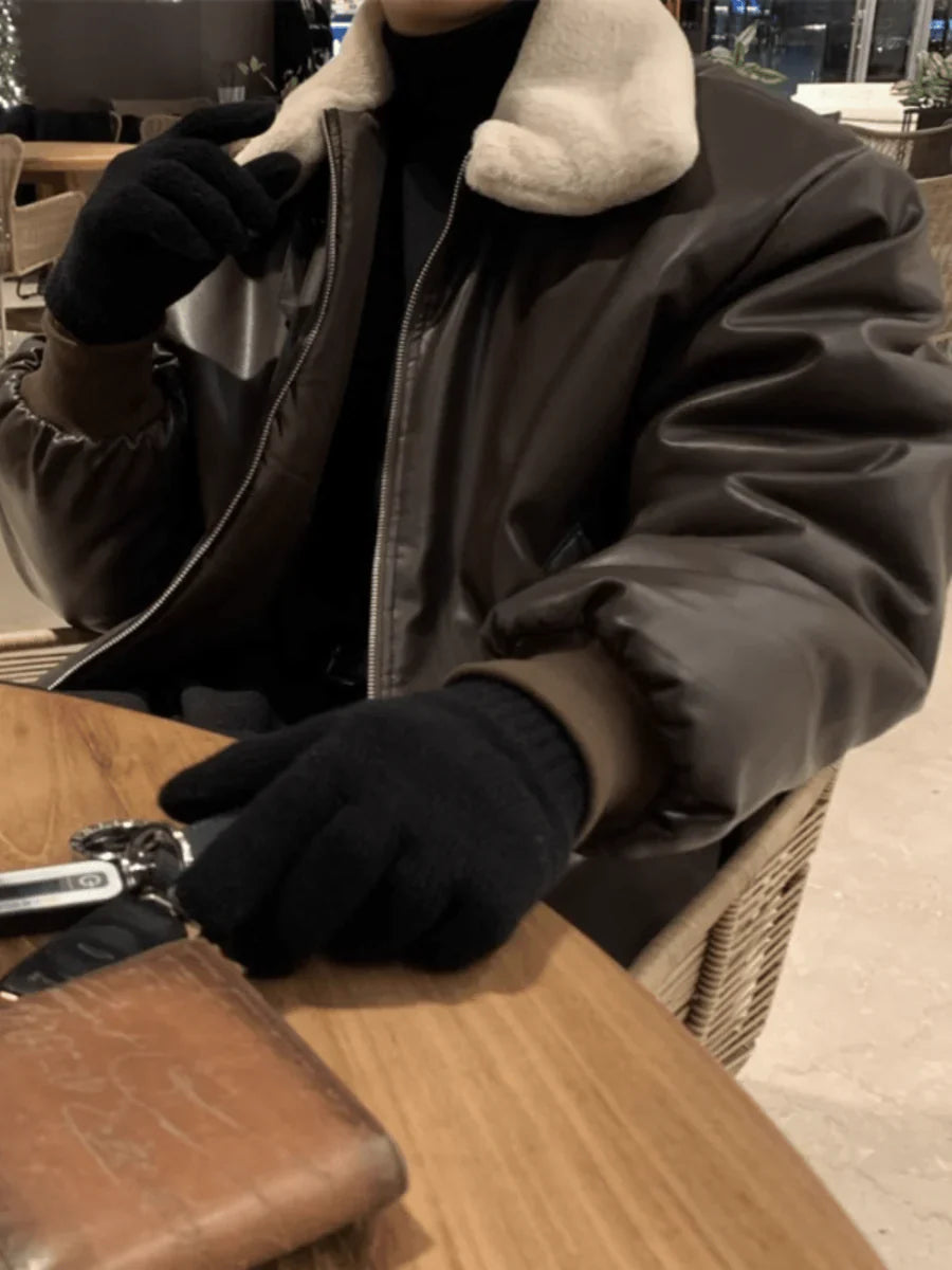 KOREAN LAMB WOOL COTTON COAT JACKET T0106