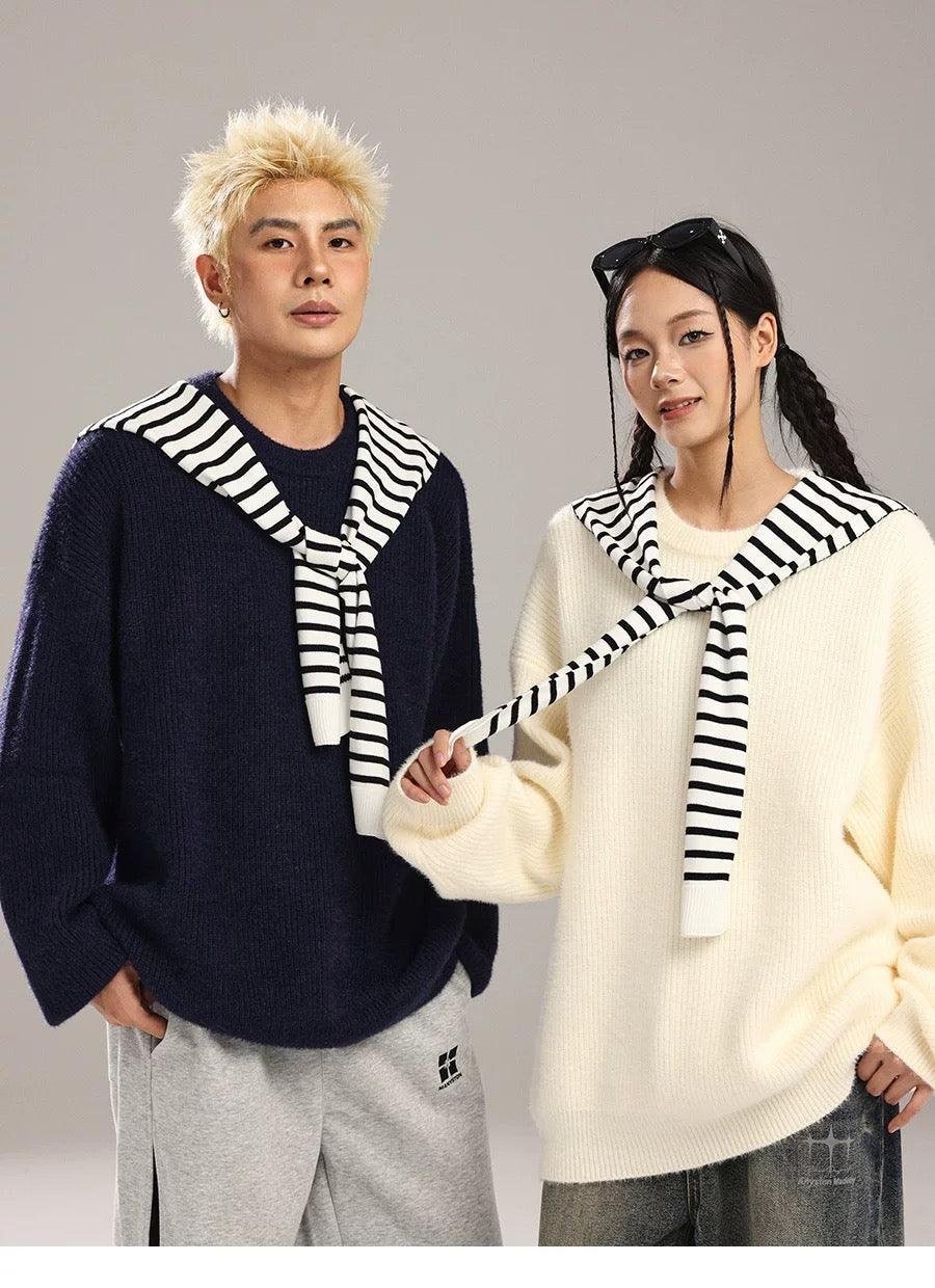 Suéter de punto estilo americano relajado para hombre S0023