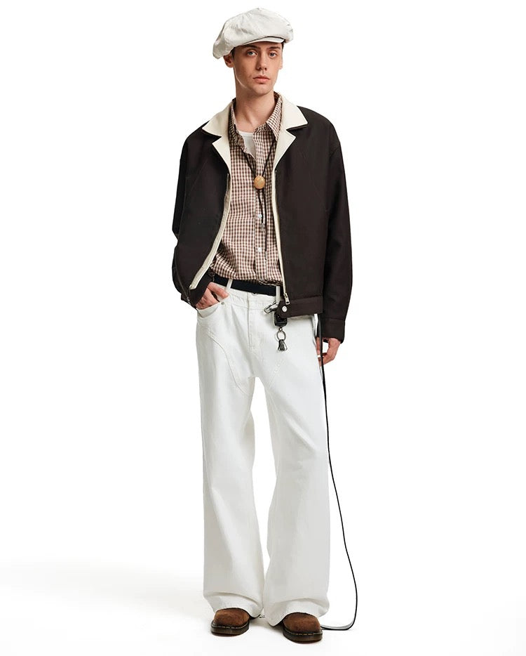 Men’s Deconstructed Layered Jacket – Vintage Minimal Street Outerwear T0058