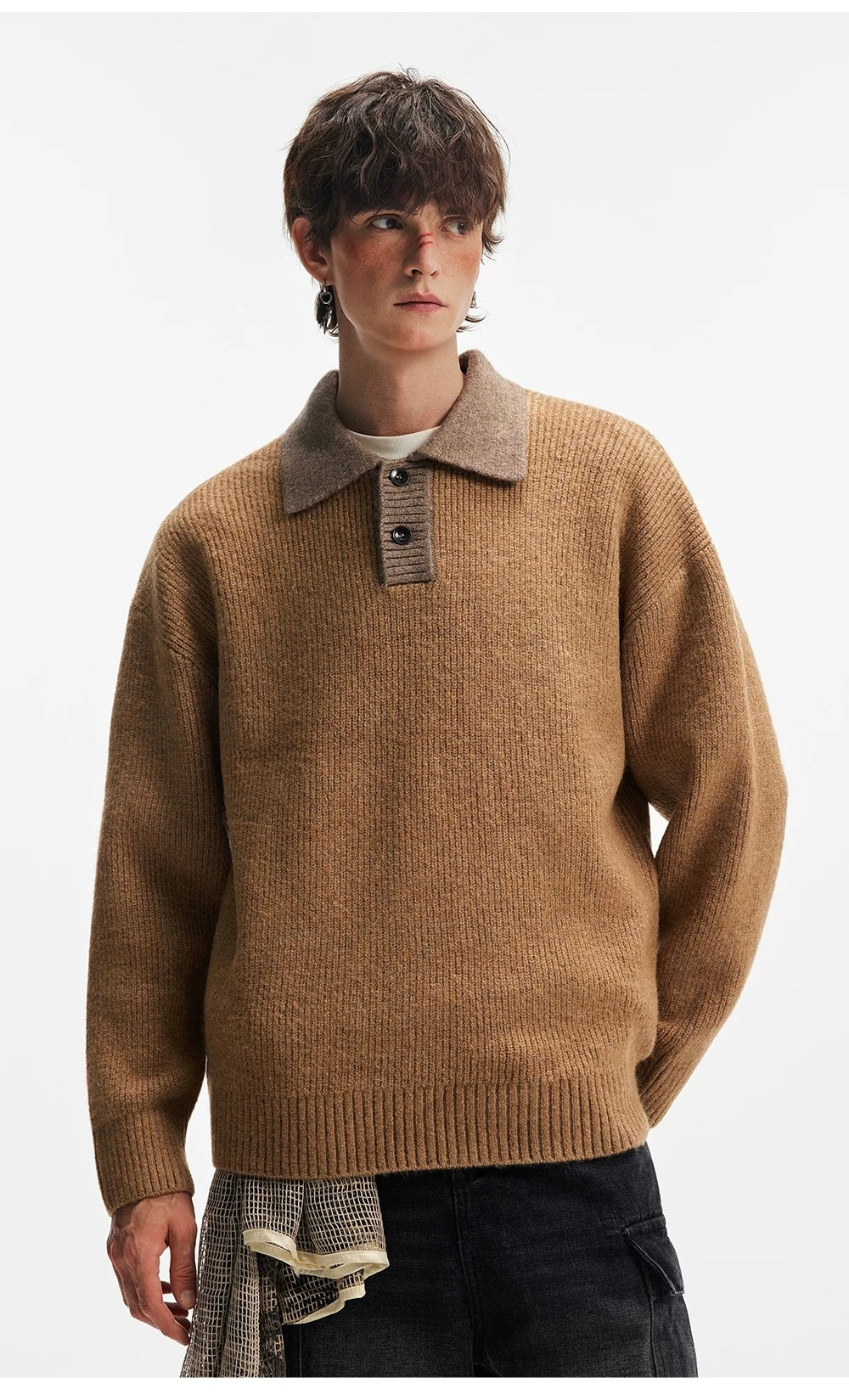 Men’s American Streetwear Loose Knit Sweater S0006