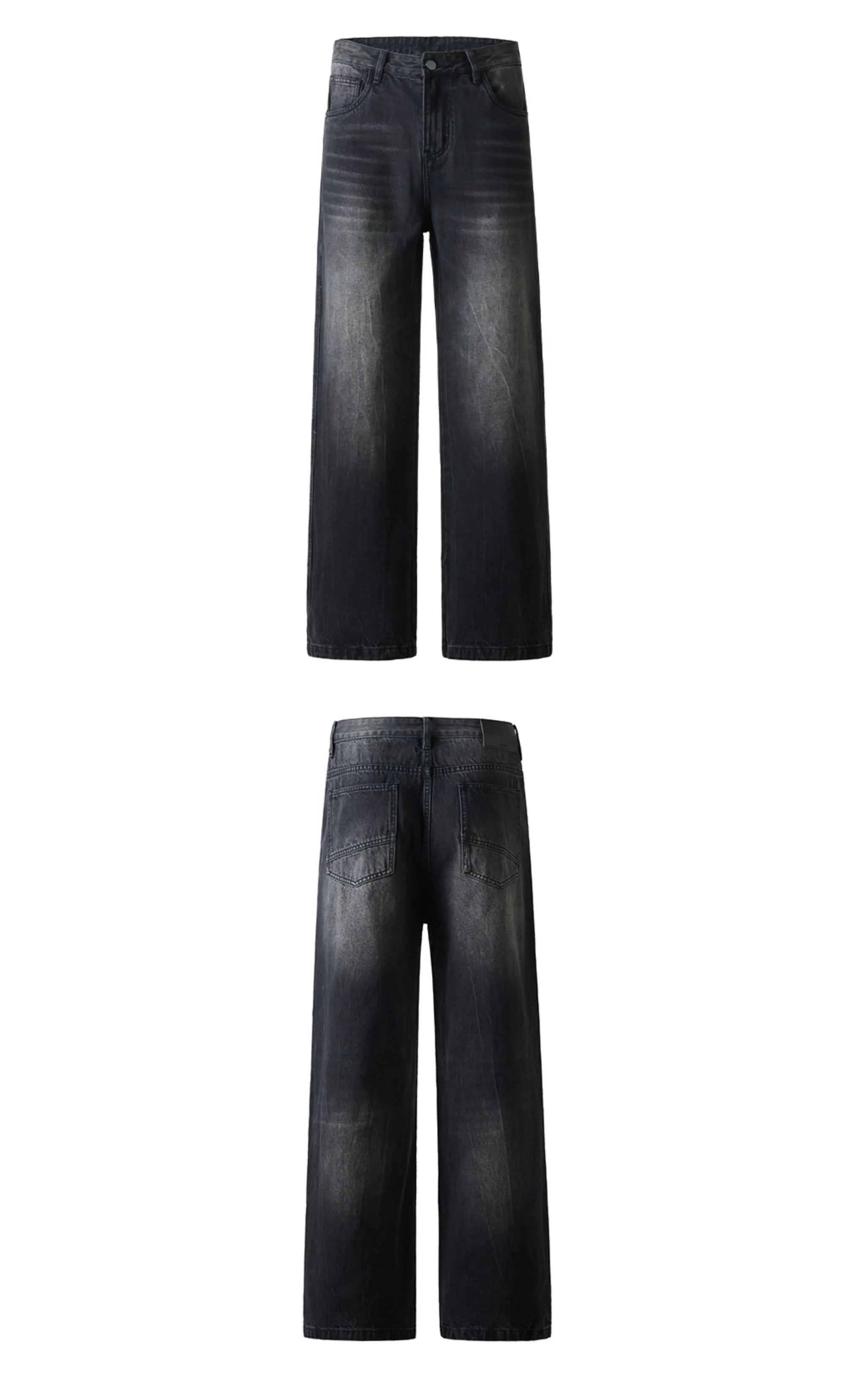 Men’s Vintage American Wide-Leg Denim Jeans B0013