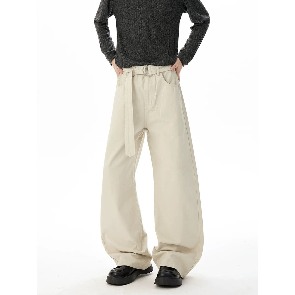 Men’s Vintage Clean Fit Cargo Pants – Loose Straight Utility Street Trousers B0067