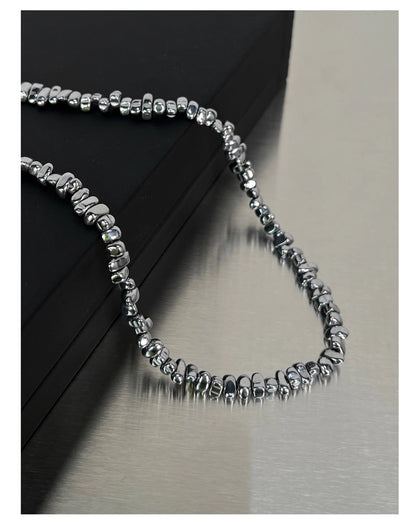 Men’s Irregular Silver Chain Necklace | Designer Hip Hop Pendant with Fragmented Metal Detail & Luxury Minimalist Style O0003