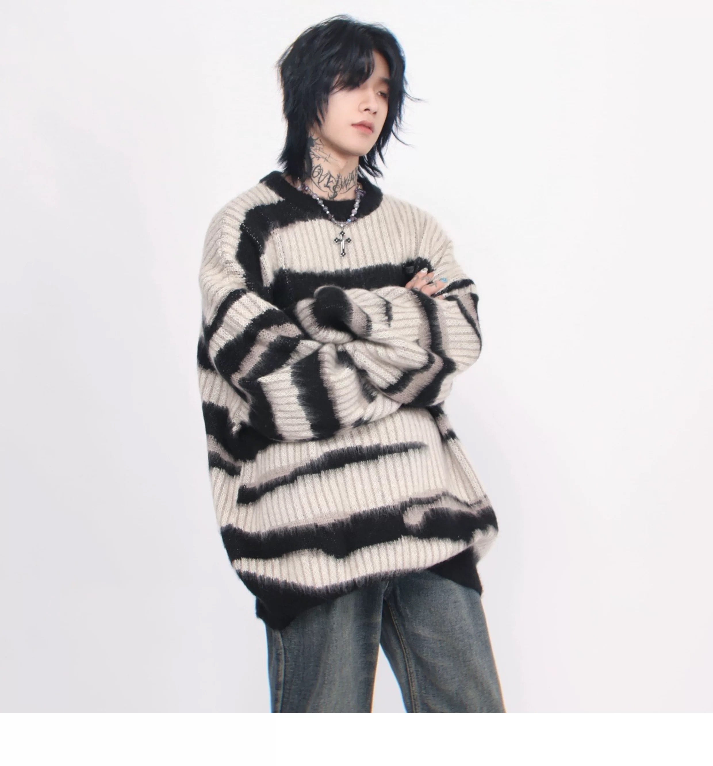 Men’s American Streetwear Oversized Sweater S0011
