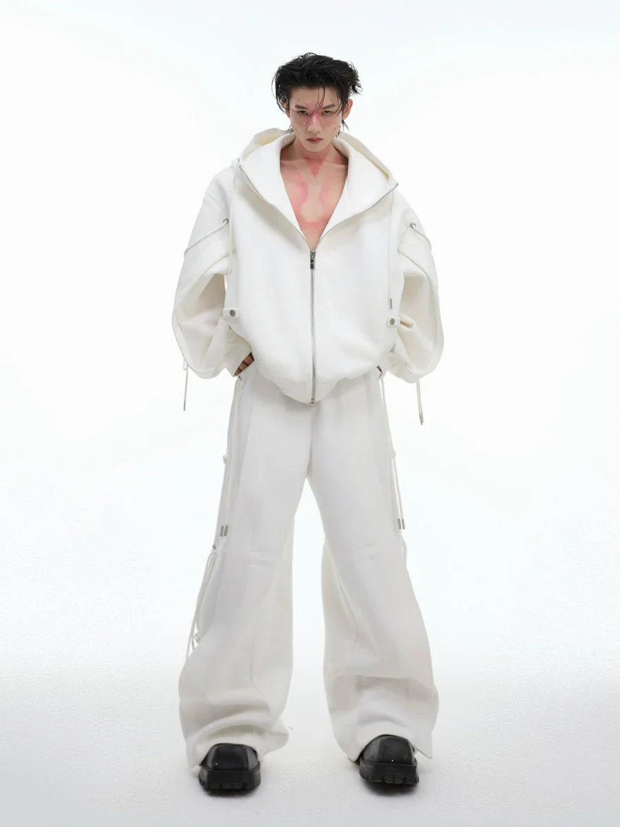 LOOSE HOODED SWEATER JACKET + BOTTOMS S0059