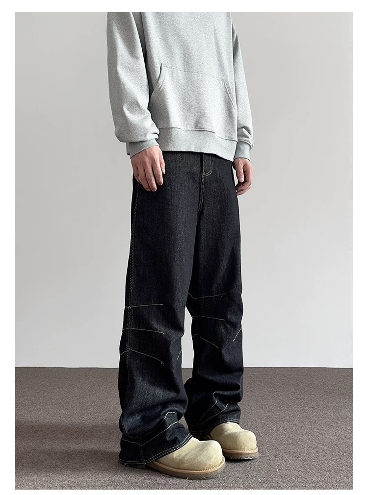 Men’s American Vintage Wide-Leg Denim Jeans B0018