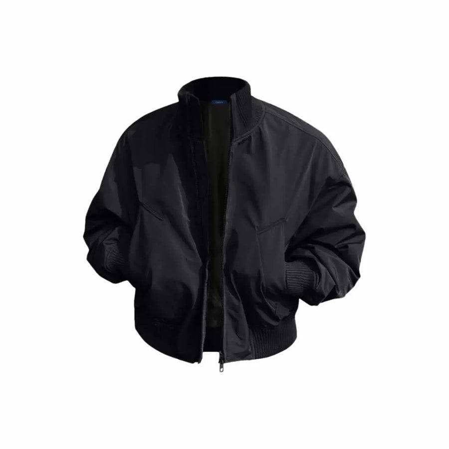 Men’s Short Padded Bomber Jacket – American Retro Street Winter Coat T0054