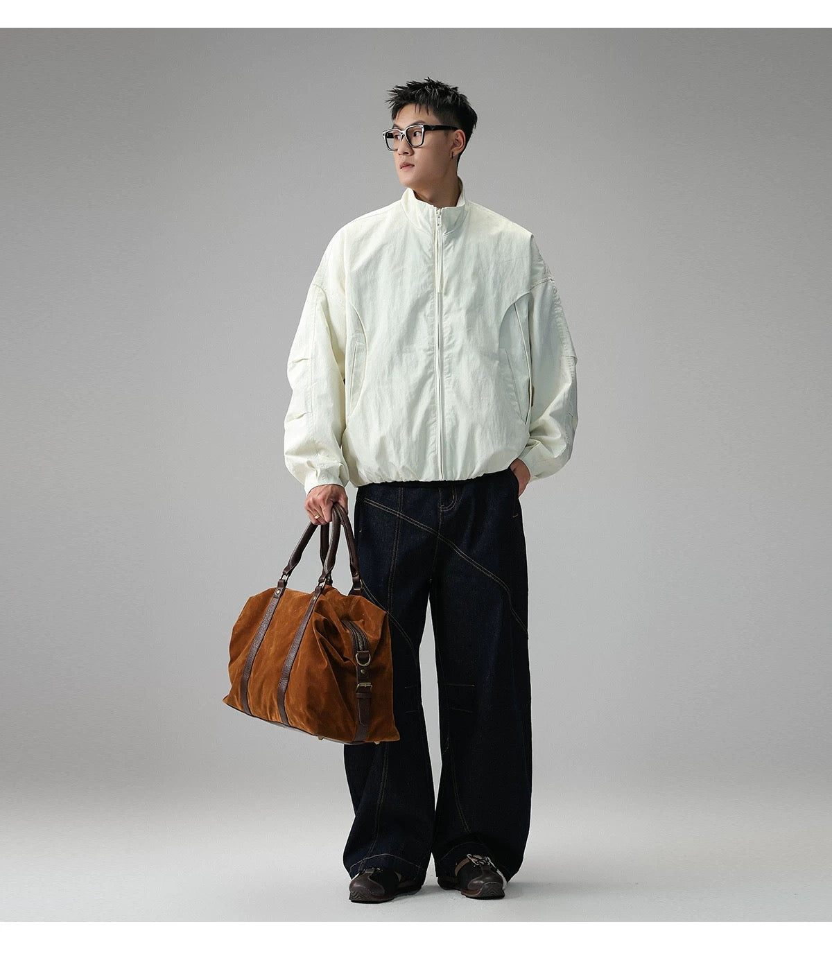 American Stand-Collar Jacket – Vintage Minimalist Streetwear Outerwear T0025