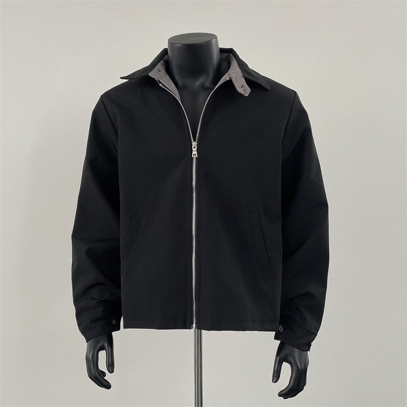 [FLAT ROOM] CLEANFIT PLAID COLLAR ZIP JACKET T0167