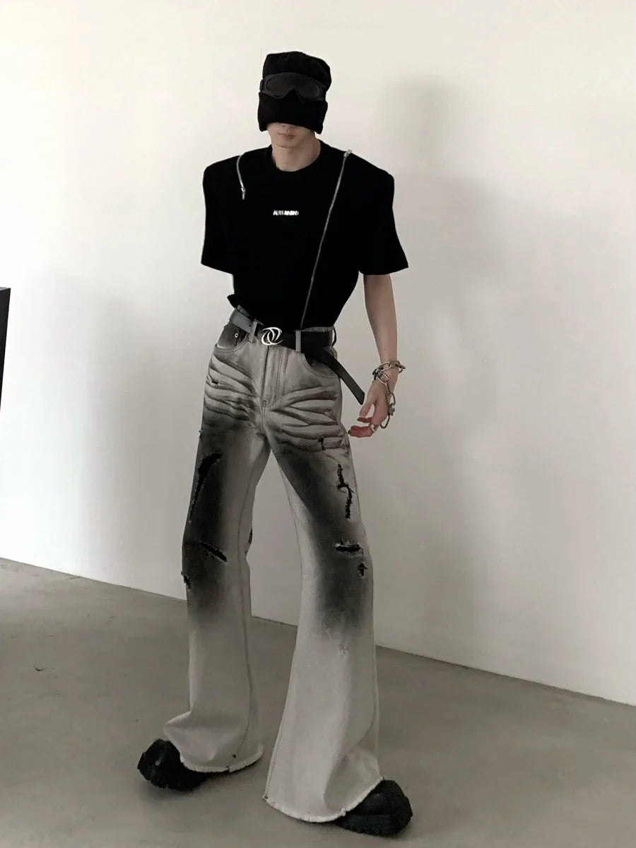 BLACK AND WHITE JEANS B0166