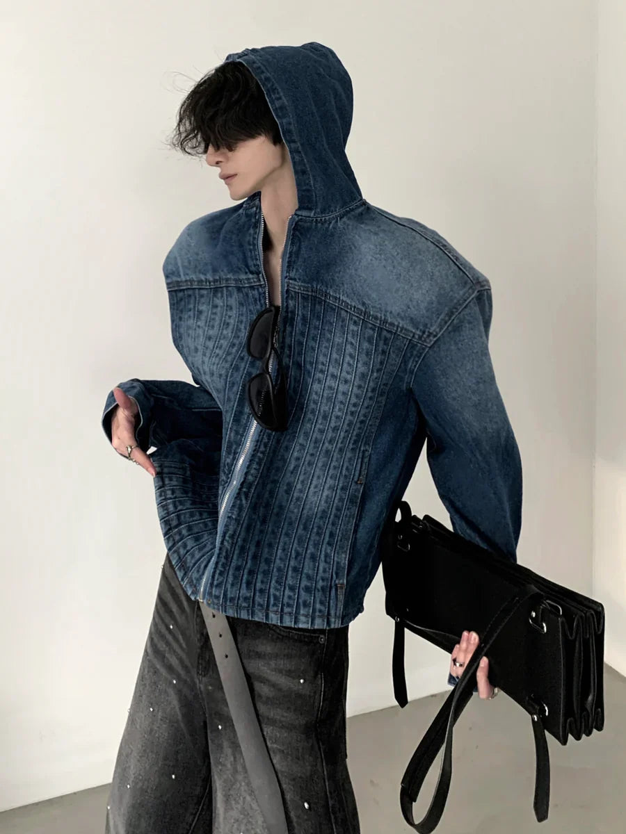 HIGH STREET HOODED DENIM JACKET T0101