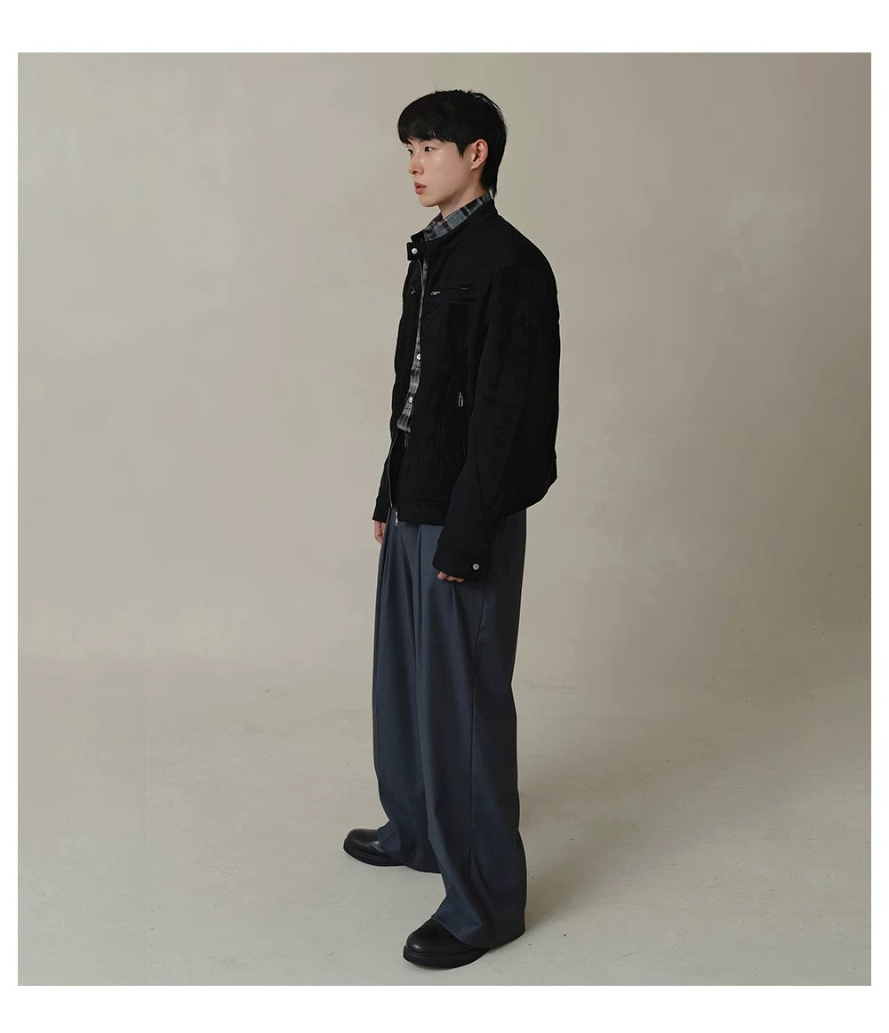 American Stand Collar Jacket – Vintage Streetwear Short Coat for Men T0033