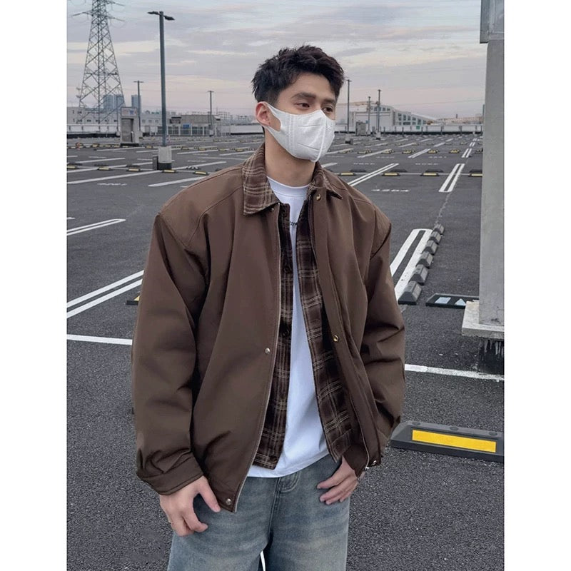 Men’s Retro American Plaid Lapel Jacket T0253