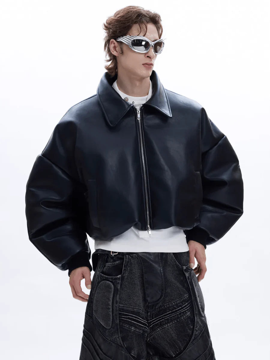 COTTON LEATHER JACKET T0090