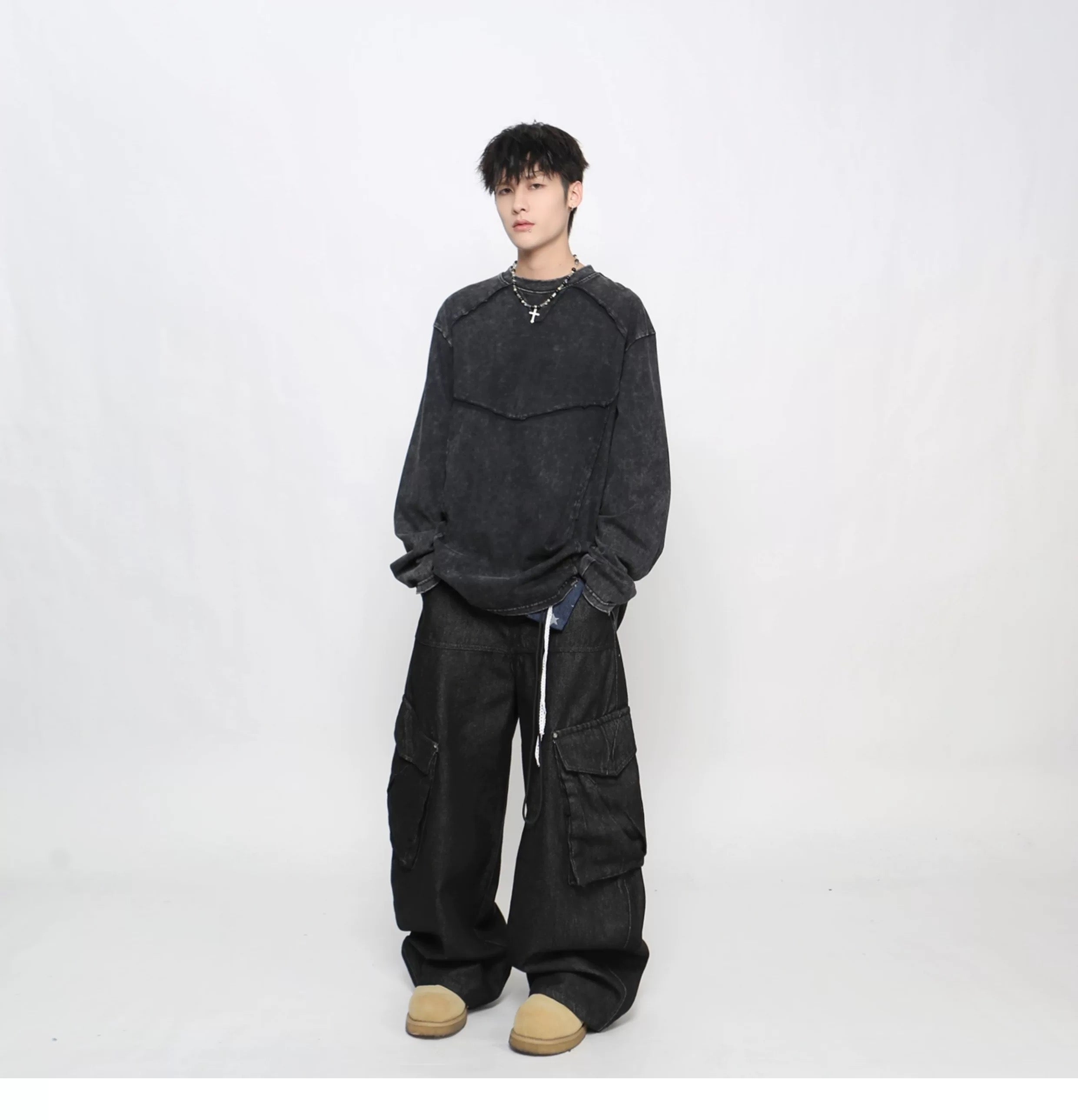 Men’s Solid Color Long-Sleeve T-Shirt S0012