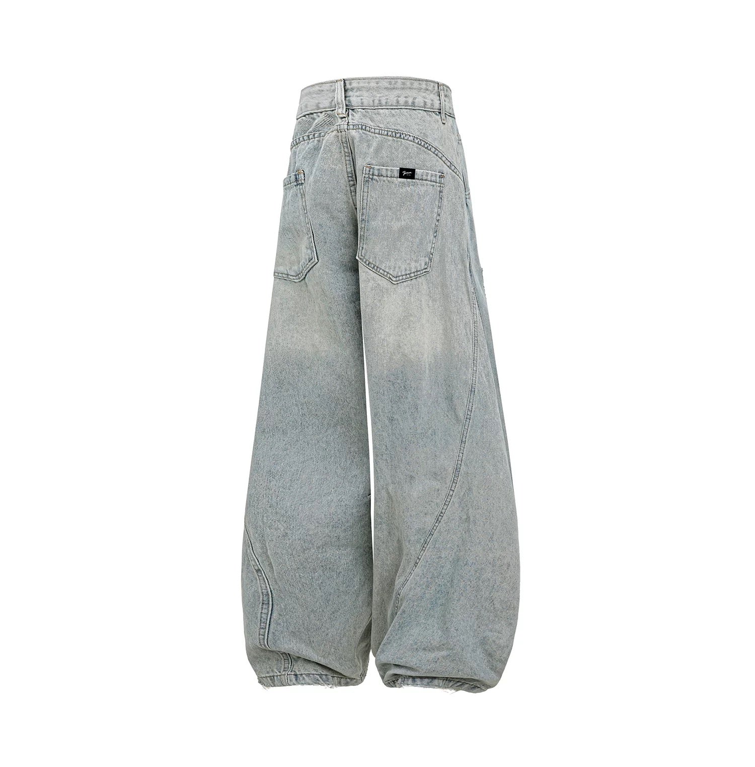 Light Wash Baggy Scimitar Jeans for Men – Loose Fit Wide-Leg Denim Pants 2025 Spring/Fall B0094