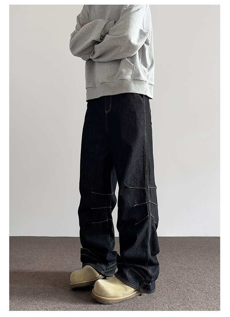 Men’s American Vintage Wide-Leg Denim Jeans B0018