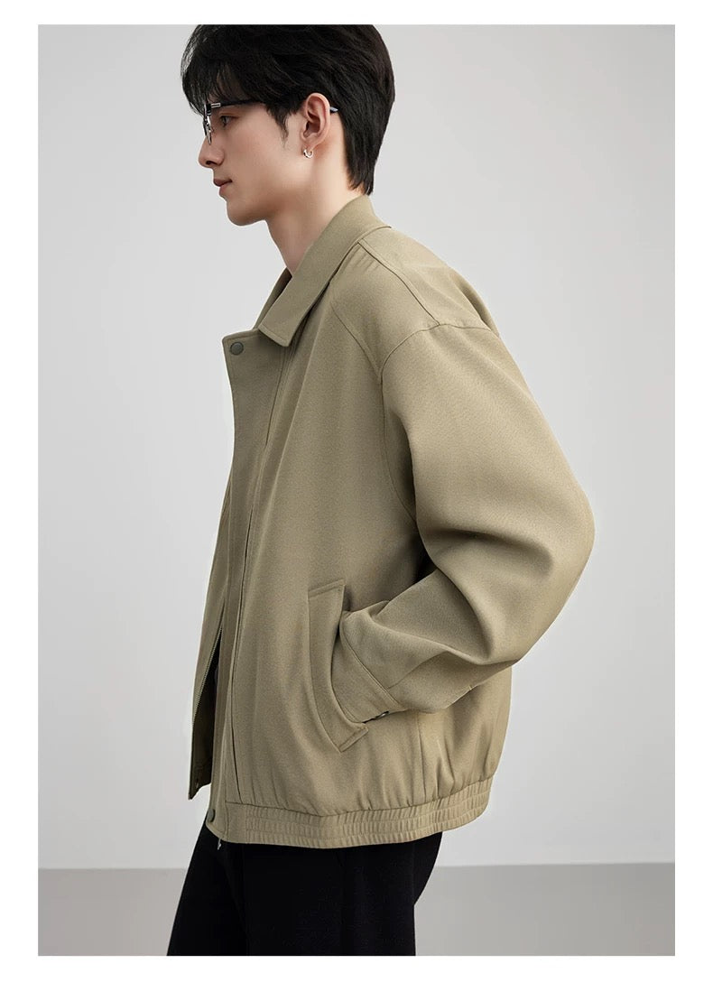 Men’s American Business Collar Jacket – Modern Retro Minimal Street Outerwear T0063