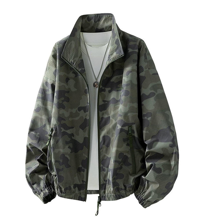 Men’s Japanese Minimalist Track Jacket – Casual Lightweight Streetwear Outerwear T0044