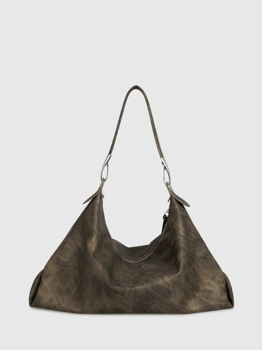 [LUCKYSTUDIO]LARGE SOFT LEATHER SHOULDER CROSSBODY BAG A0038