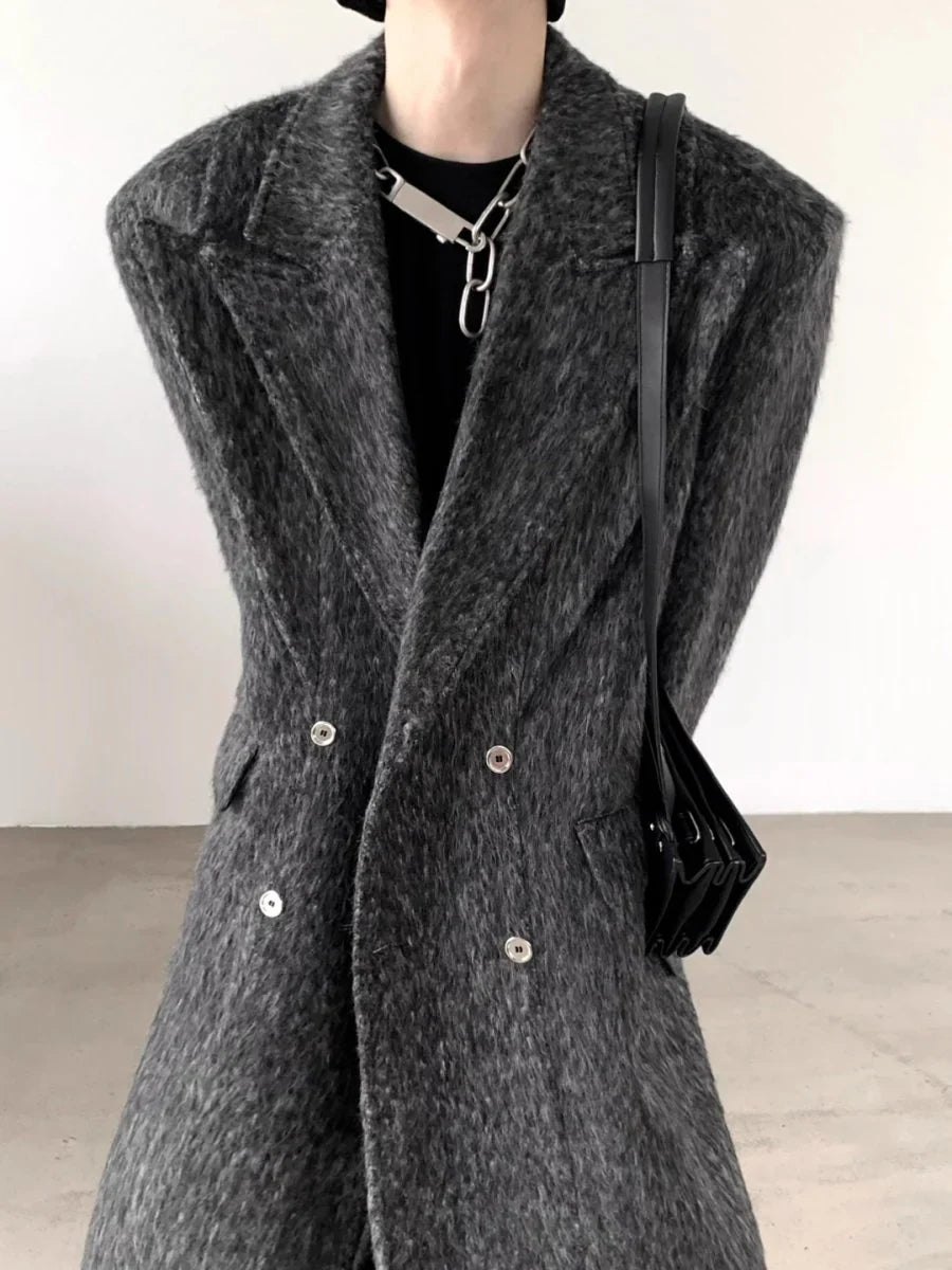 [AUTUMNWIND] GRAY MID-LENGTH TRENCH COAT T0102