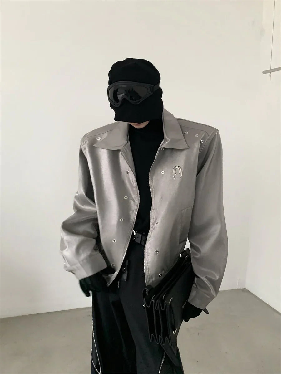 SHOULDER PADS SILHOUETTE LAPEL SHORT JACKET T0107