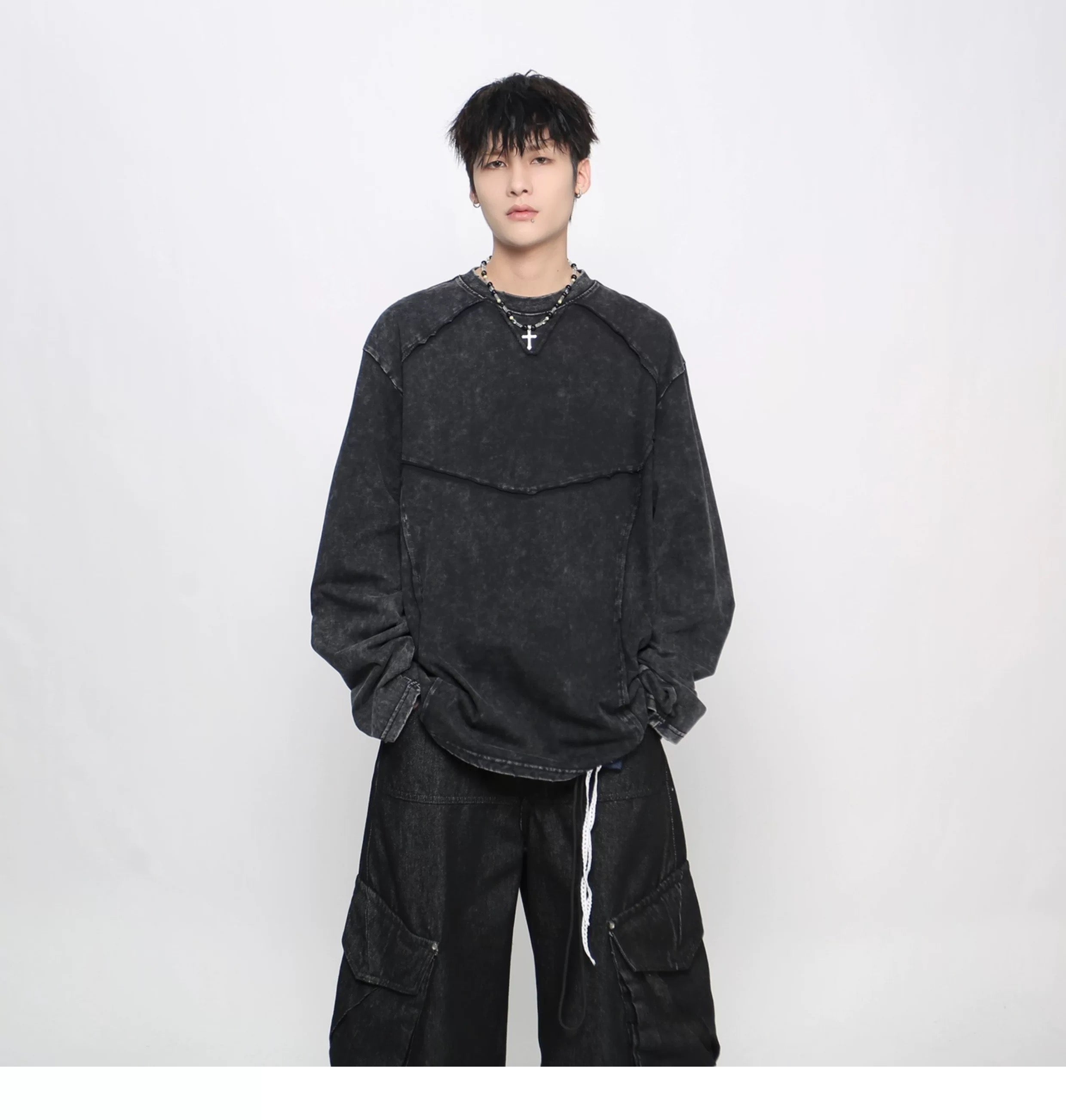 Men’s Solid Color Long-Sleeve T-Shirt S0012