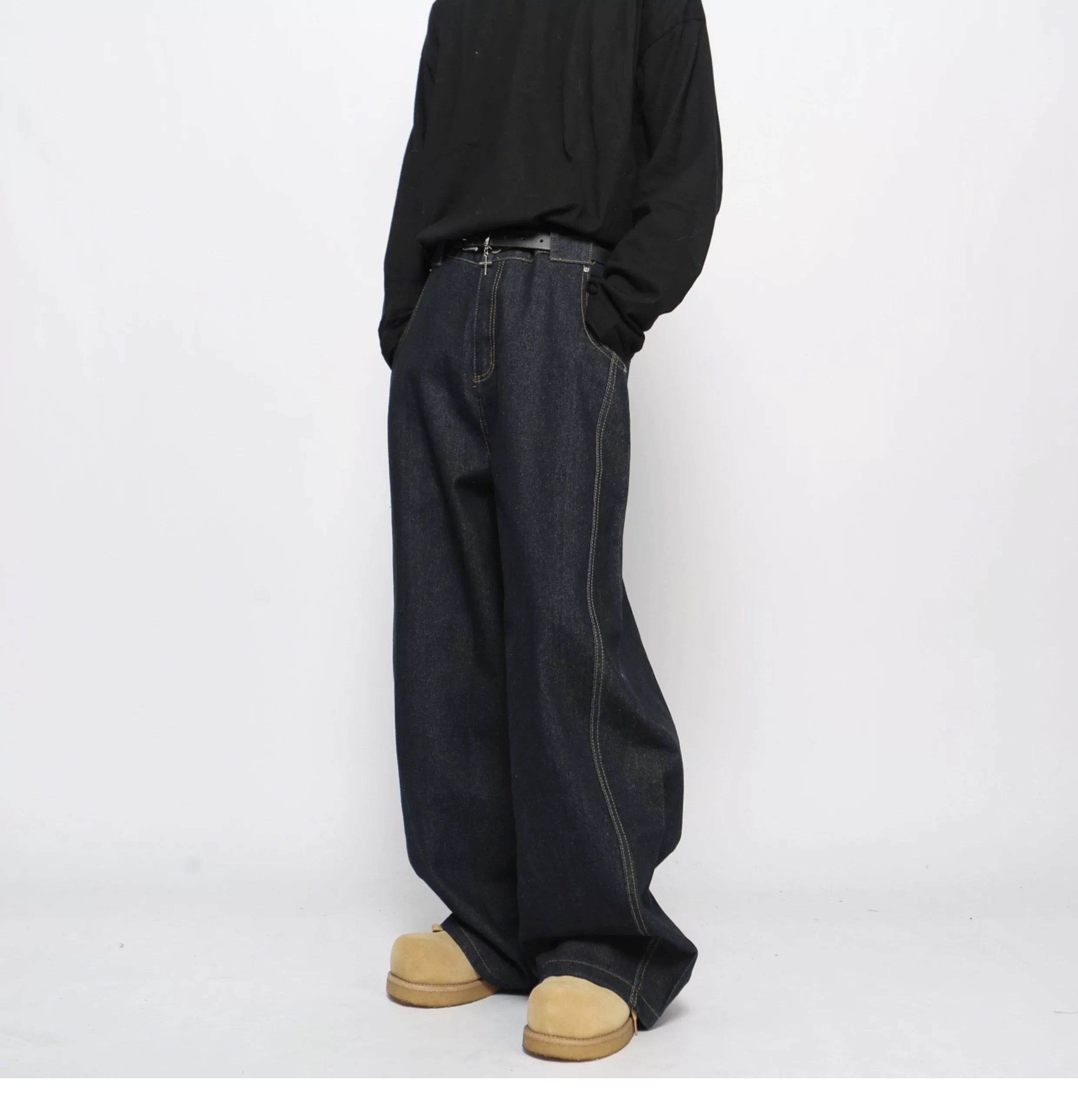 Vaqueros de pierna ancha estilo vintage americano para hombre B0026