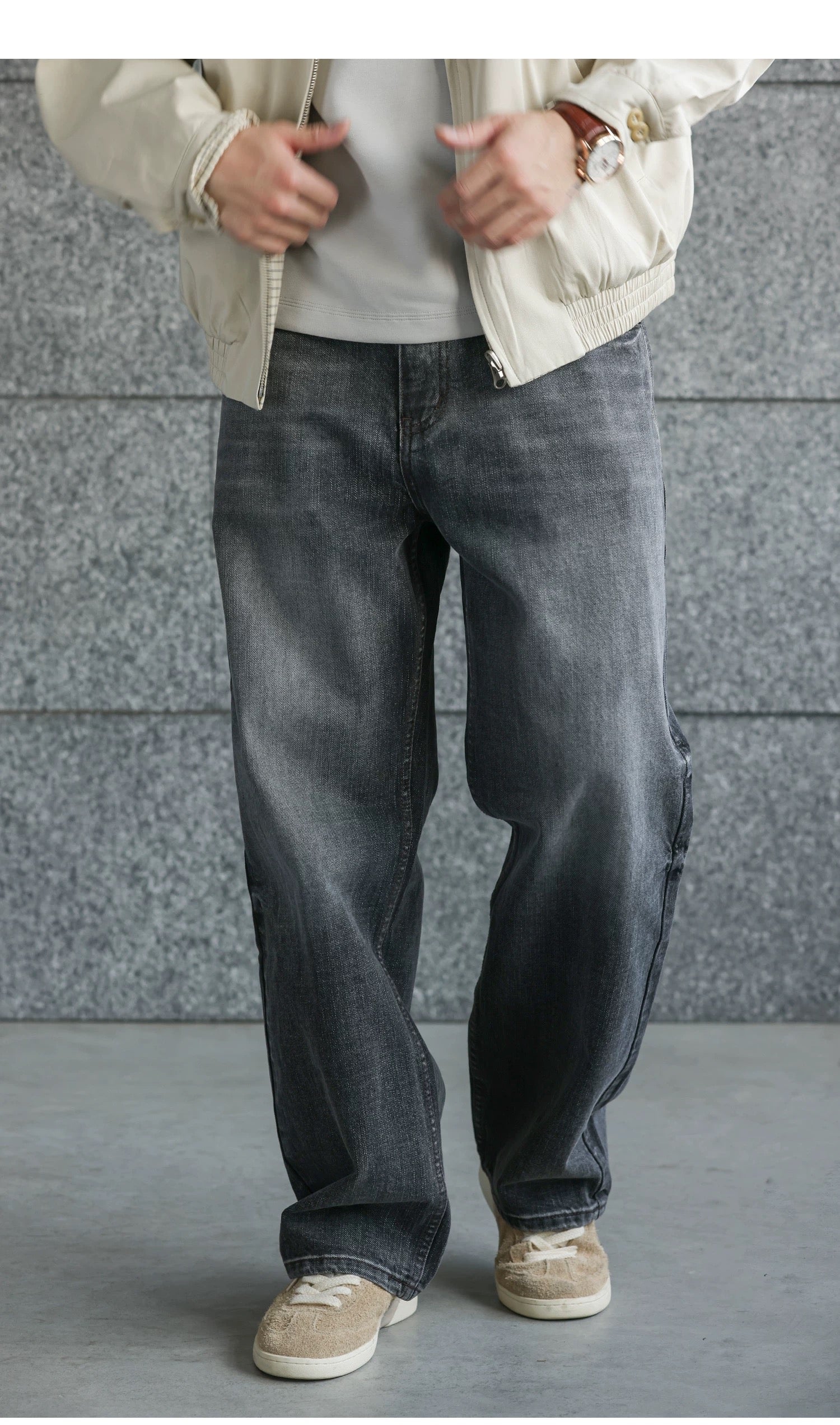 Men’s Retro American Raw Denim Jeans B0033