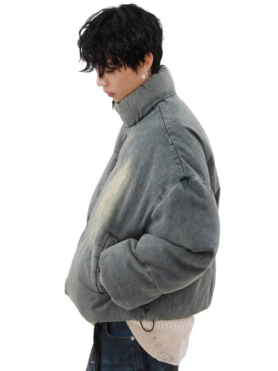 [MRNEARLY] WASHED DENIM DOWN JACKET T0092