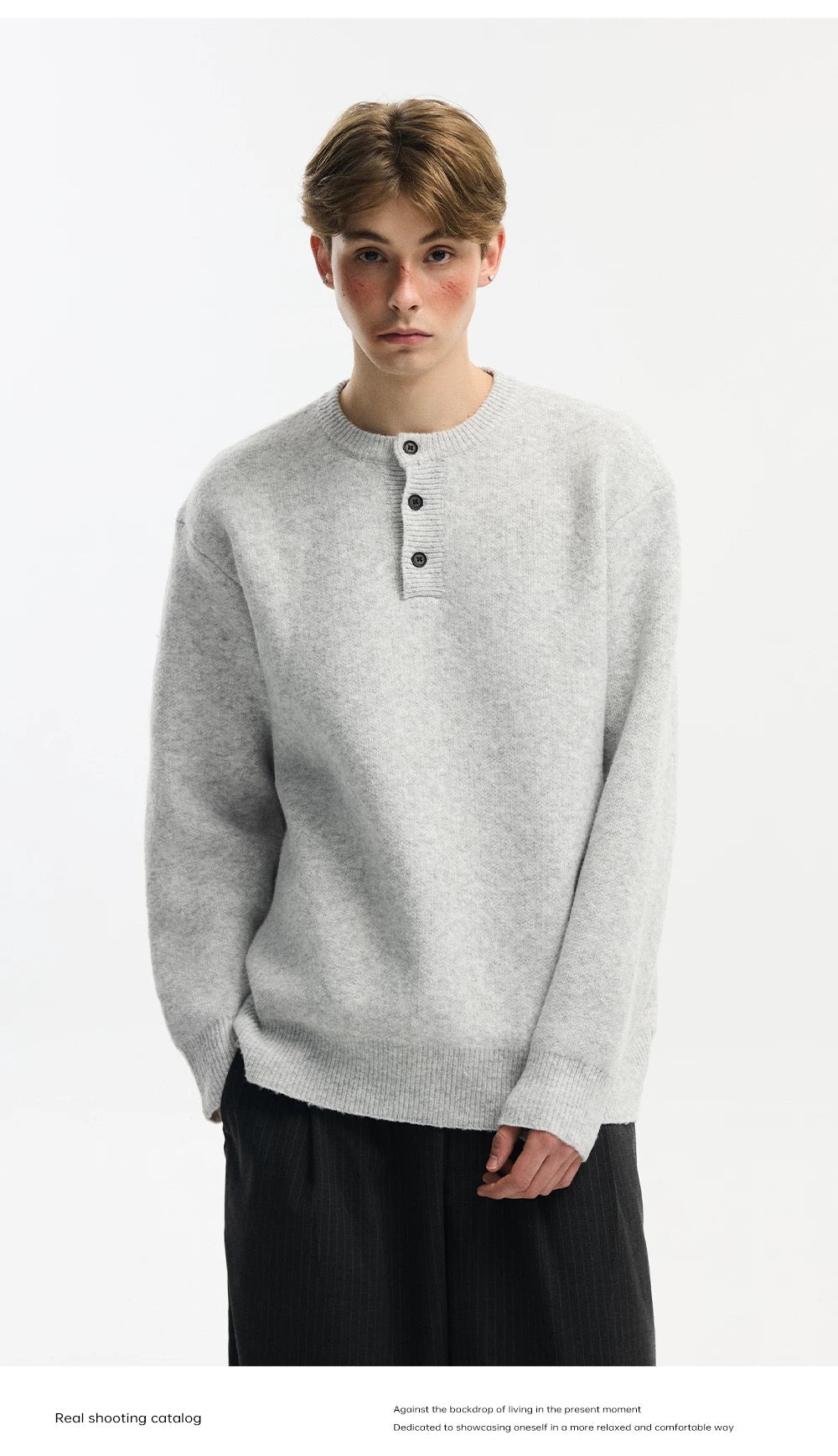 Men’s American Streetwear Loose Knit Sweater S0007