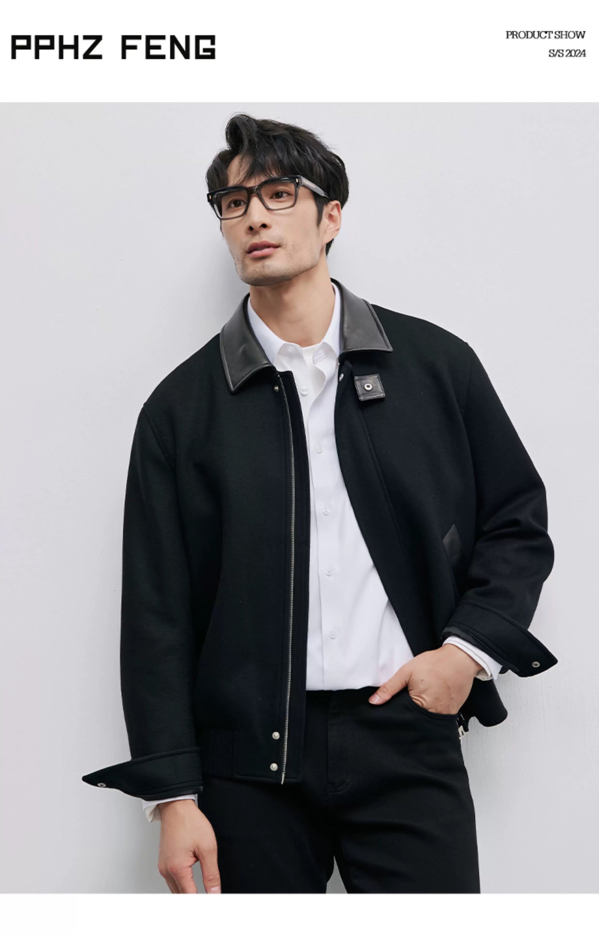 Chaqueta de aviador de piel auténtica – Bomber vintage americana con cremallera y cuello vuelto T0023