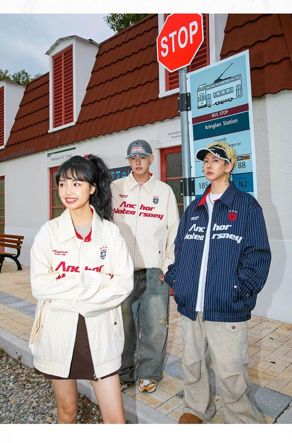 Men’s Striped Embroidered Jacket – Vintage American Streetwear Baseball Outerwear S0038