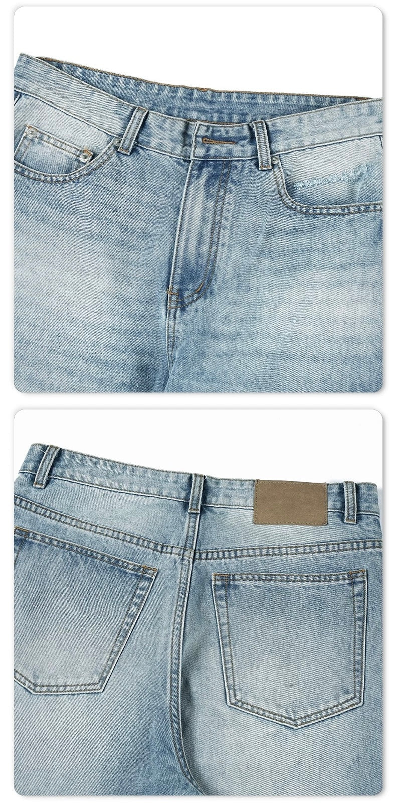 Vaqueros desgastados azul claro para hombre – American Vintage Pantalones vaqueros rectos B0083